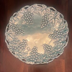 Arthur Court Silver Grape Motif Plate
